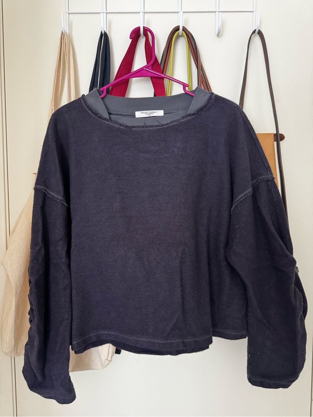 Project Social T Black Cropped Pullover Sweatshirt